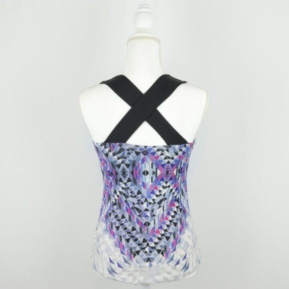 Prana Phoebe Women's Small Purple Multicolor Crisscross Strap Support Tank Top - Picture 4 of 8